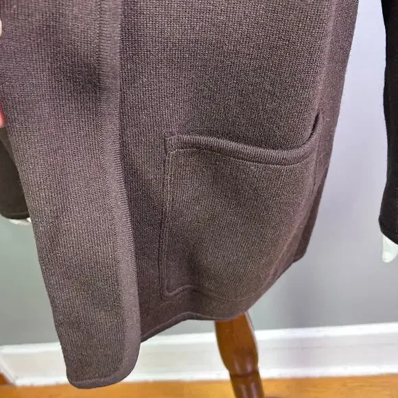 Escada sweater Medium minimalist cardigan brown Shawl‎ Scascata quiet luxury